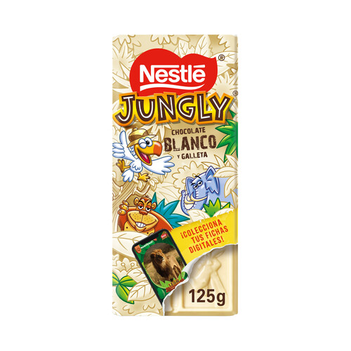 Alcampo NESTLÉ Jungly Chocolate blanco con galleta tableta 125 g