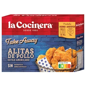 LA COCINERA Take away Alitas de pollo congeladas estilo americano 400 g.