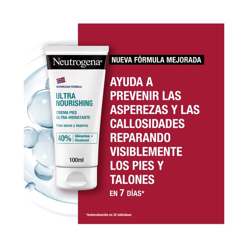 NEUTRÓGENA Crema de pies fórmula noruega, ultra hidratante para pies secos y ásperos 2 x 100 ml.