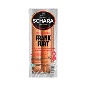 Imagen de Salchichas cocidas y ahumadas tipo Frankfurt, especiales para parrilla SCHARA 275 g.