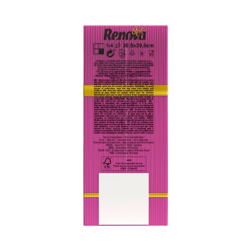 RENOVA Servilletas de papel desechables color fucsia RENOVA Gold 39 x 39 cm. 40 uds.