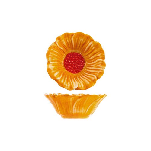 Bol flor naranja 11cm  ceramica. H&H.