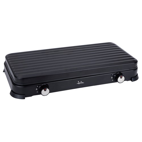Cocina gas portátil JATA JECG2702 2 quemadores, tapa protectora extraíble.