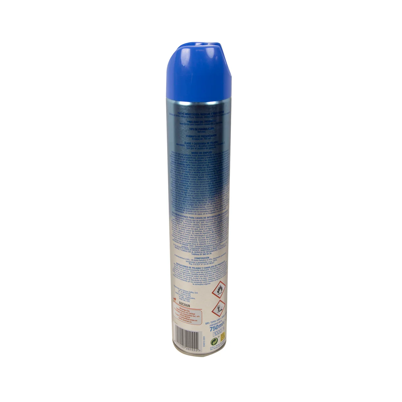 PRODUCTO ALCAMPO Insecticida en spray para moscas y mosquitos 750 ml.