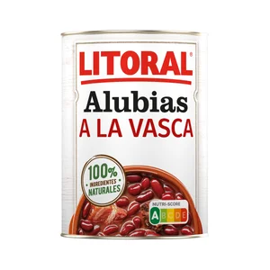 LITORAL Alubias a la Vasca con embutido selecto lata de 430 g.