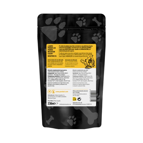 PET"BEL Caldo huesos pollo ecológico para perros 230 ml.