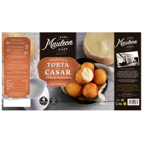 CASA MAULEON Croquetas de torta del Casar, elaboradas al estilo artesano 400 g.