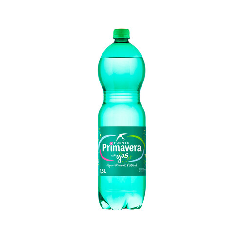 Agua mineral con gas FUENTE PRIMAVERA botella de 1,50 l.
