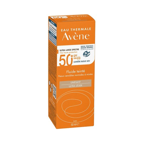 THERMALE AVÉNE Fluido solar facial unificante con color y FPS 50+ (muy alta), para pieles normales, mixtas y sensibles 50 ml.