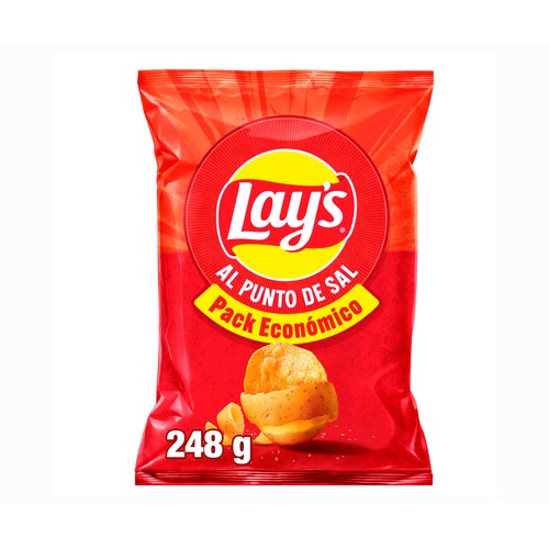 Patatas fritas lisas con sal LAY'S Al punto de sal bolsa de 265 g.