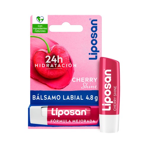 LIPOSAN Cherry shine Protector (bálsamo) labial hidratante con aroma a cereza.
