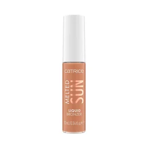 CATRICE Melted sun tono 015 Sunkissed marrón caramelo cálido Bronceador líquido cremoso acabado mate natural.