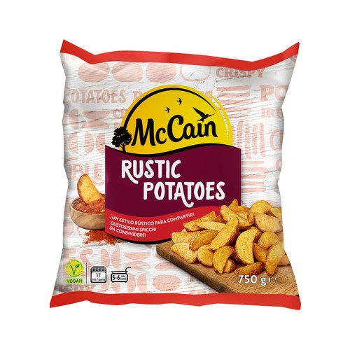 McCAIN Patatas rústicas cortadas en gajos, ultracongeladas 750 g.