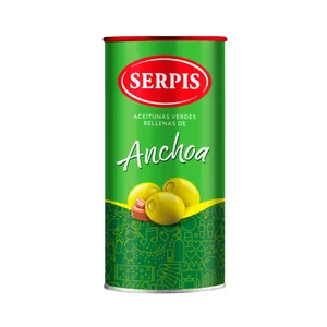 SERPIS Aceitunas verdes rellenas de anchoa lata 170 g.