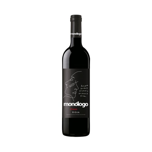 Vino tinto crianza con denominación de origen calificada Rioja MONÓLOGO botella de 75 cl.