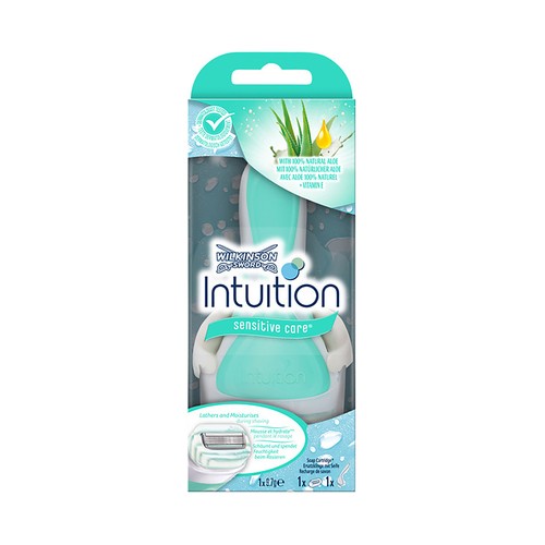 Maquina de afeitar con 3 hojas + recambio WILKINSON Intuition sensitive care.