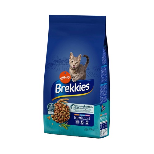 BREKKIES Pienso para gatos mix a base de pescado 1,5 kg.