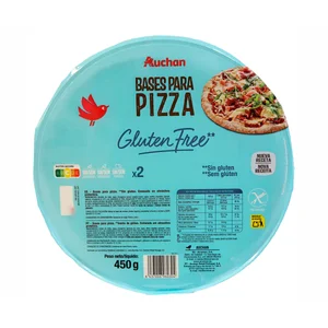 PRODUCTO ALCAMPO Bases de pizzas sin gluten 2 uds. 450 g.
