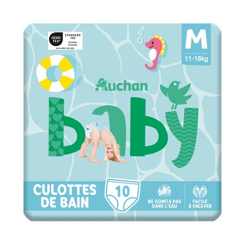 PRODUCTO ALCAMPO Baby Pañales bañador unisex (bañador desechable) talla M, para niños de 11 a 18 kilos 10 uds.