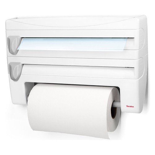 Dispensador para hasta 3 rollos de cocina, 39x10x25 centímetros METALTEX.