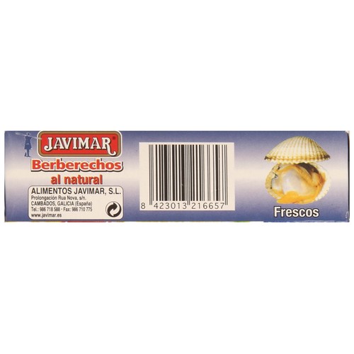 JAVIMAR Berberechos pequeños al natural lata de 63 g.