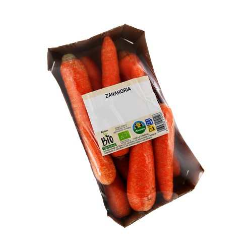Zanahorias ecológicas ALCAMPO PRODUCCIÓN CONTROLADA ECOLÓGICO bandeja 700 g.