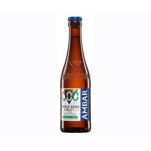 Cervezas sin alcohol (0,0% Vol.), sin gluten AMBAR botella de 33 cl.