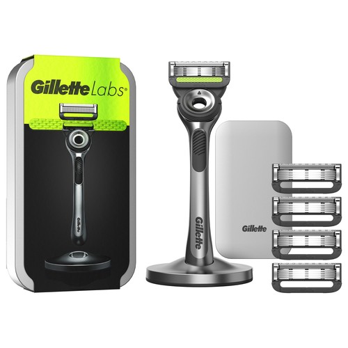 GILLETTE Máquina de afeitar, con cabezal basculante de 5 hojas y 5 recambios GILLETTE Labs.
