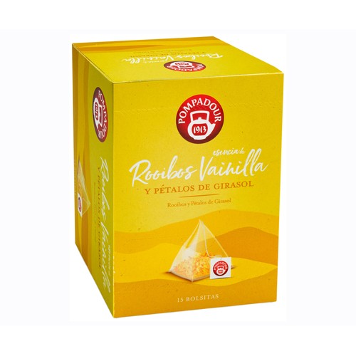 POMPADOUR Infusión rooibos de vainilla piramidal 15 uds. 30 g.