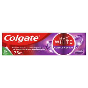 COLGATE Pasta de dientes de uso diario con acción blanqueante COLGATE Max white purple reveal 75 ml.