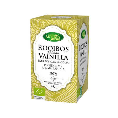 Rooibos aroma vainilla ecológicos ARTEMIS 20 sobres 28 g.
