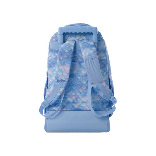 Mochila con ruedas  renglones - nacar. TOTTO