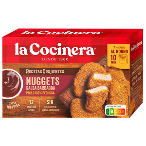 Imagen de LA COCINERA Nuggets (pollo rebozado y prefrito) con salsa barbacoa Recetas crujientes 350 g.