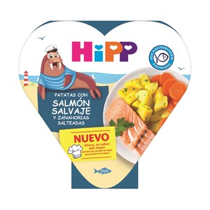 Imagen de HIPP Bio Patatas con salmón salvaje y zanahorias salteadas, a partir de 1 año 250 g.