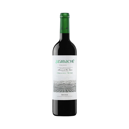 AZABACHE Vino tinto crianza ecológico con denominación de origen calificada Rioja AZABACHE botella de 75 cl.