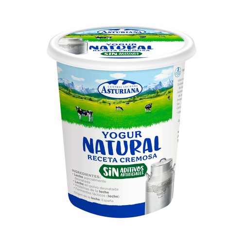 CENTRAL LECHERA ASTURIANA Yogur cremoso natural, elaborado en 24 horas Flor de Burgos 400 g.