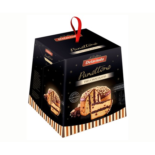 DELAVIUDA Panettone tres chocolates 750 g.