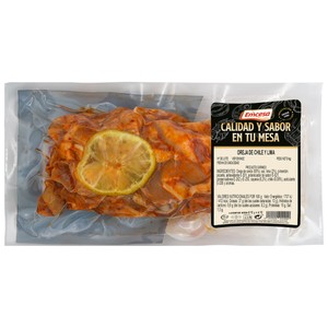 Oreja de cerdo cocida y troceada con un toque de lima y chile 450 g.