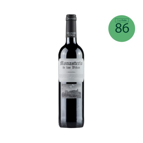 MONASTERIO DE LAS VIÑAS  Vino tinto crianza con D.O.P Cariñena botella 75 cl.