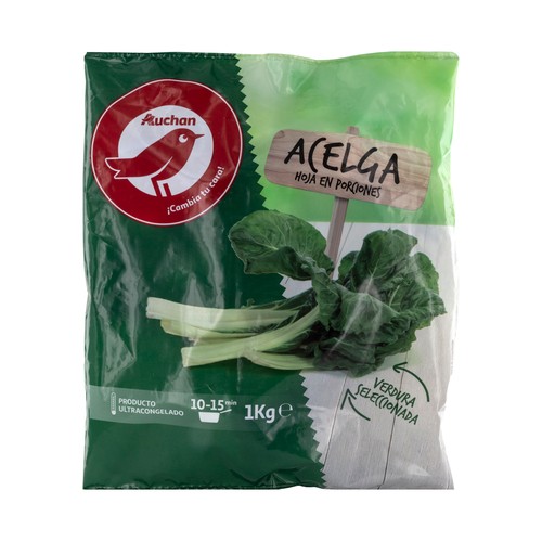 AUCHAN Acelgas seleccionadas en porciones 1 kg. Producto Alcampo
