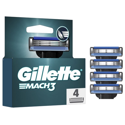 GILLETTE Mach3 Recambio de cuchillas de afeitar con 3 hojas 4 uds.