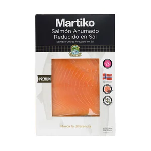 MARTIKO Salmón ahumado reducido en sal MARTIKO 80 g.