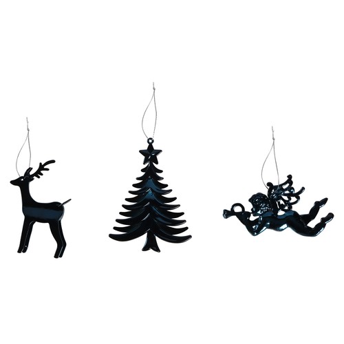 Colgante 3D Azul Brillante con forma de Pino/Angel/Reno modelos surtidos para decorar Árbol de Navidad, ACTUEL