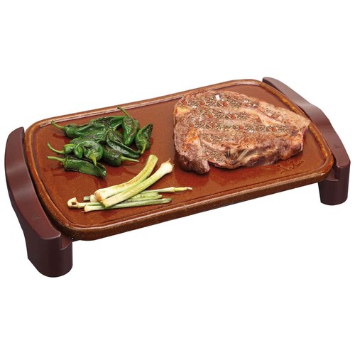 Plancha de asar JATA GR559A de terracota, 1600W, superficie 46 x 28 cm.