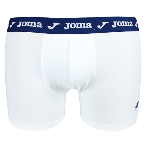 Calzoncillo bóxer liso con goma vista de algodón bielástico JOMA, color blanco, talla L.