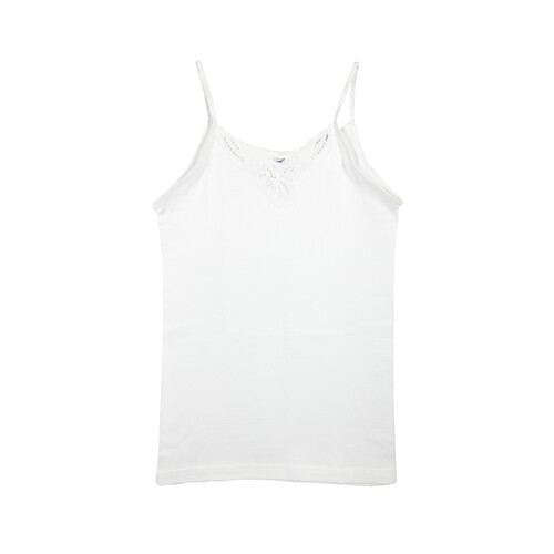 Camiseta interior de tirantes de mujer PRINCESA, color blanco, talla L.
