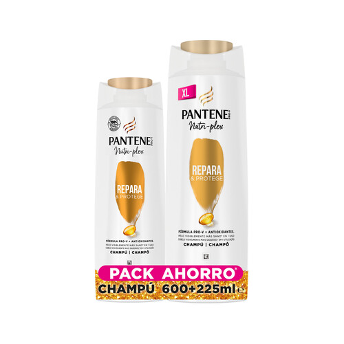 PANTENE Repara & protege Champú con antioxidantes, para cabellos secos o dañados 600 + 225 ml.