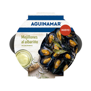 Imagen de AGUINAMAR Mejillones al Albariño cocidos AGUINAMAR 500 g.