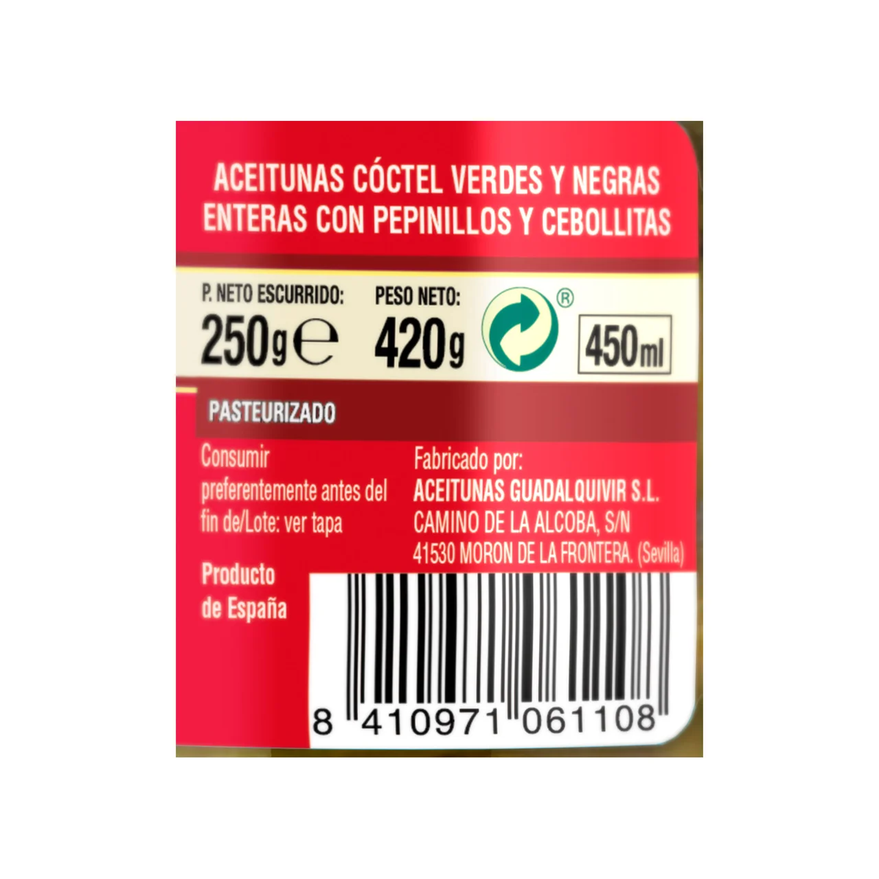 Cocktail aceit/pepinill/ceb. 250 gr.