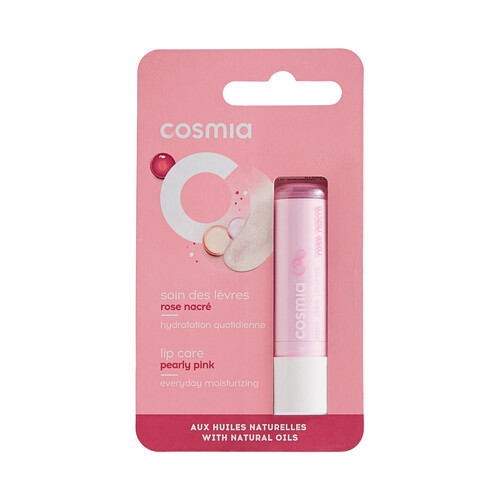 Protector labial hidratante (rosa nacarado), para todo tipo de labios COSMIA.